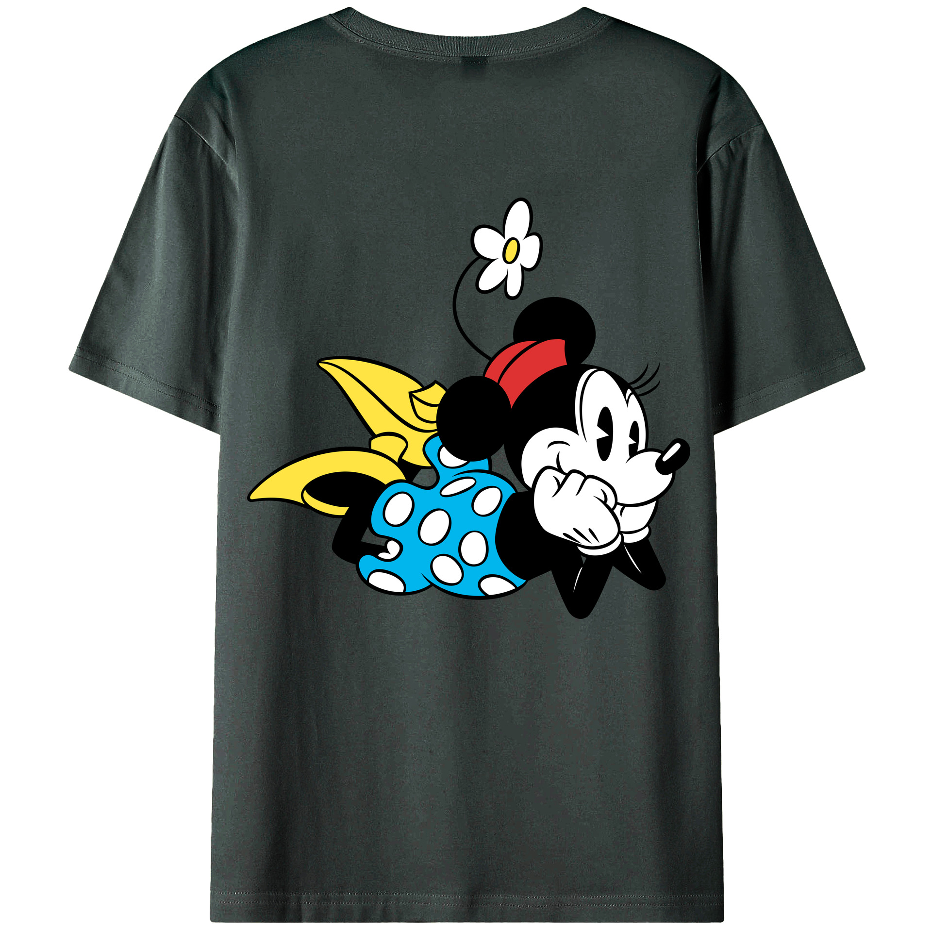 ミッキーマウス Mickey Mouse 綿100％ メンズ半袖Tシャツ（バックプリント） 通気性